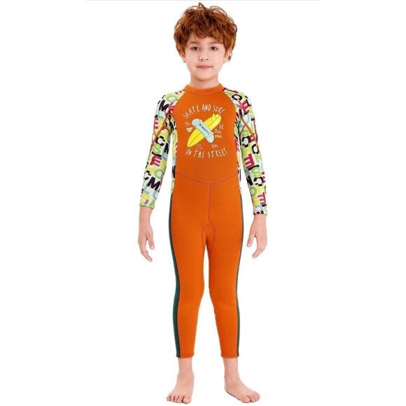 Happy Cherry Kid's 2.5mm Neoprene Wetsuit Thermal UV Protection One Piece Swimsu - Picture 3 of 12